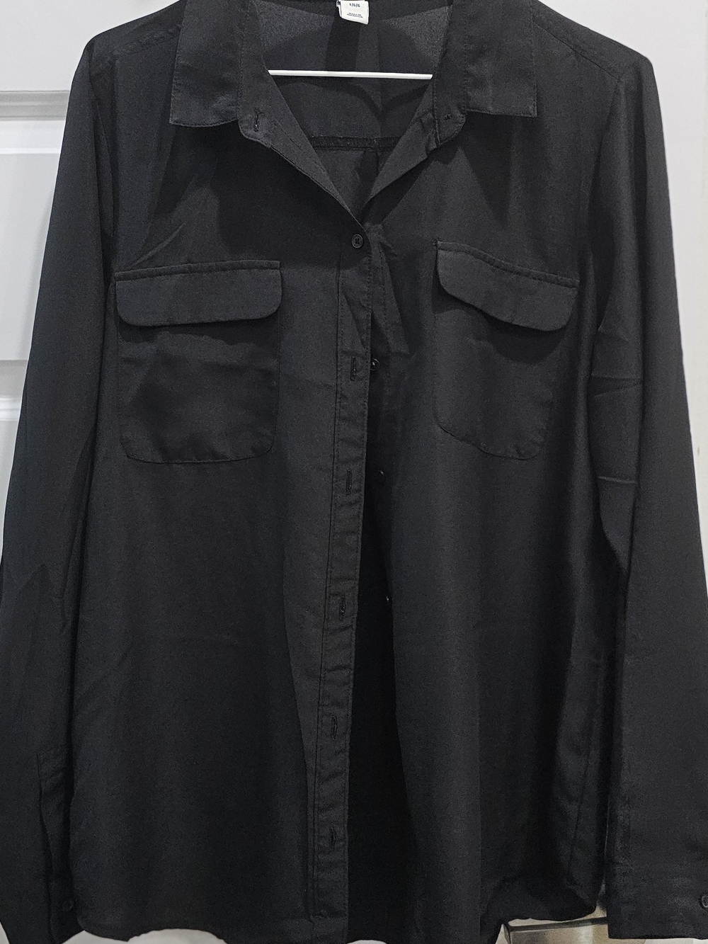 Old Navy Black Lightweight Sheer Button-Up Shirt Jacket